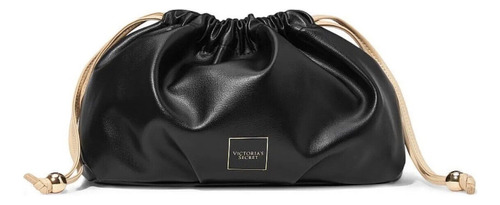 Bolsa Victorias Secret Cinch-top Pouch Black & Gold Makeup
