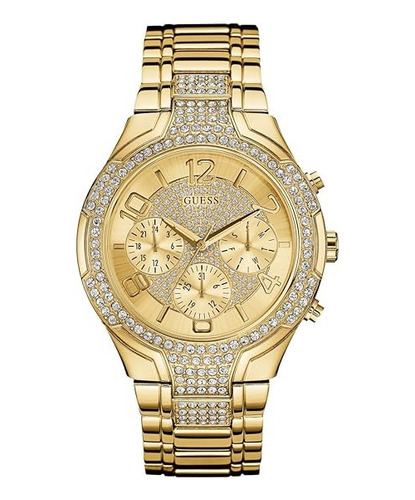 Guess Reloj Deportivo Con Brillantes Color Dorado