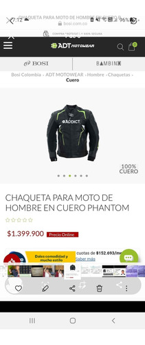 Chaqueta Para Motociclista Bosi Adt 