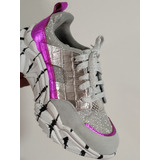 Zapatillas Body Sculpt Marbella Plata Y Fucsia 