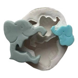 Molde De Silicone Elefante Mãe E Bebê Lembrancinha Ib-286