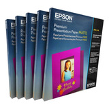 Kit 5 Papel Fotografico Epson Matte Heavyweight 50 Hojas