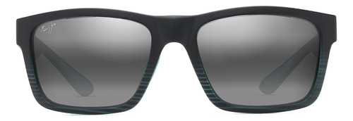 Maui Jim The Flats Rectangle Gafas De Sol, Negro Gris Polari