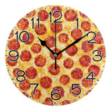 Pepperoni - Reloj De Pared Para Pizza, Funciona Con Pilas, S