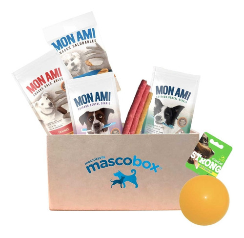 Mascobox Kit Snack Saludable Pelota Golosinas Perro + Envio