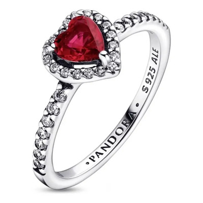 De Anillo Corazón Elevado Rojo. De Pandora Color Plateado Talla 7 | Envío gratis