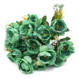 Ramo Peonias Flores Artificiales Decoración Pack 3 Pz