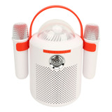 Máquina De Karaoke Inalámbrica Blanca Con Doble Micrófono Es