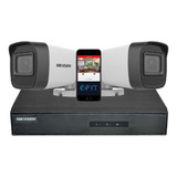 Camara Seguridad Kit Hikvision Dvr 4 Canales + 2 Bullet 720p