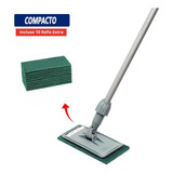 Mop Abrasivo Compacto Superpro Com Cabo + 10 Refis Verde