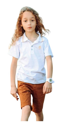 Camisa Polo Infantil Masculina Manga Curta 1 Ao 16