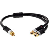 Cable Adaptador Subwoofer Rca Macho A 2 Hembra | Negro