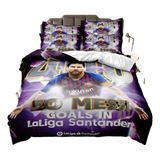 Juego De Cama Individual Leo Messi, Funda Nórdica .