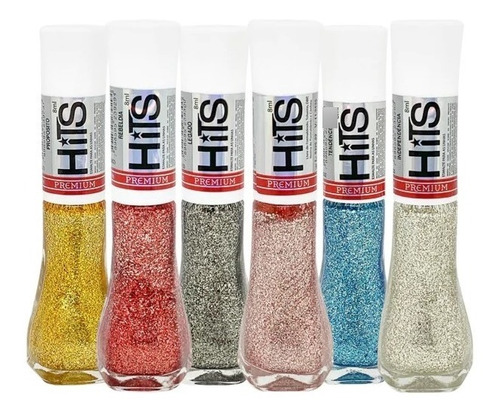 Esmalte Perolado Premium New Hits 8ml  Kit Com 6 Unidades