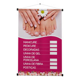 Banner Pronto Unhas, Manicure, Pedicure 60x90cm Cores Vivas
