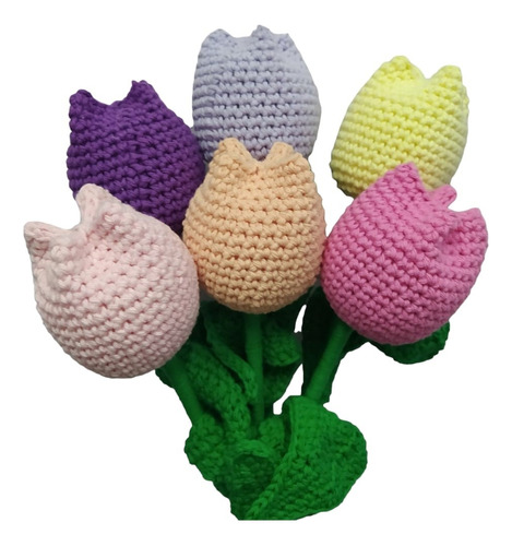 Ramo De Tulipanes Globo En Crochet