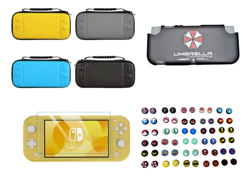 Protector Umbrella + Estuche + Vidrio + 2 Grips Switch Lite