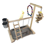 Hamiledyi Bird Playground loros Play Stand Wooden Parrot Per