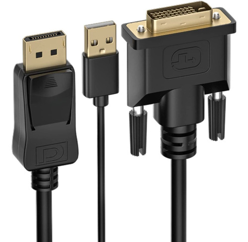 Cable Dvi A Displayport Con Alimentacion Usb, 1080p Full Hd