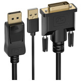 Cable Dvi A Displayport Con Alimentacion Usb, 1080p Full Hd