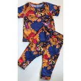 Conjunto Pijama Largo Bebe Y Niño/niña Winnie Poo