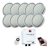 10 Luces Para Pileta Led Blanco+fuente+control Remoto+wifi