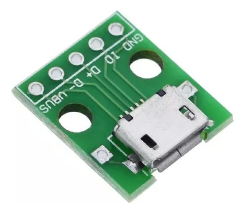 Conector Ficha Micro Usb Hembra Dip 2.54mm En Pcb Arduino