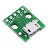 Conector Ficha Micro Usb Hembra Dip 2.54mm En Pcb Arduino