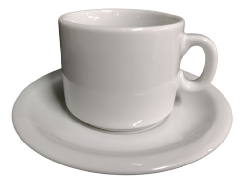 Taza Desayuno / Cafe Con Leche Con Plato Porcelana Pack