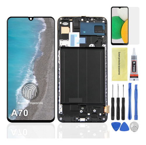 Pantalla Lcd Para Samsung A70 A705 Con Marco Super Amoled