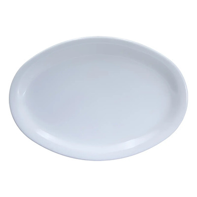 Juego De 12 Piezas Plato Ovalado 30 Cm De Melamina Blanco Lisa