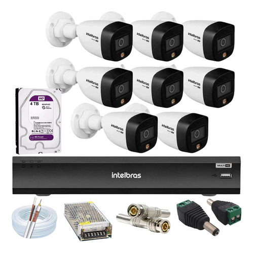 Kit Intelbras 8 Full Color 1220b Dvr 16ch Mhdx 3116 C/4tb