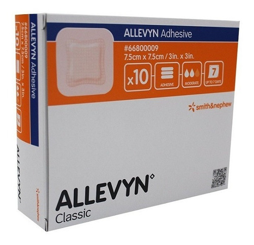 Allevyn Adhesive. Aposito 7.5x7.5 Cm Caja Con 10 Piezas