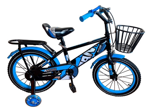 Bicicleta Infantil Antule Aro 12 Rueditas Y Canasto Azul