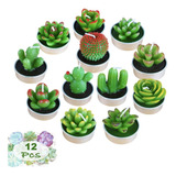 Velas Suculenta Decorativas Artificiales Verdes De Cactus