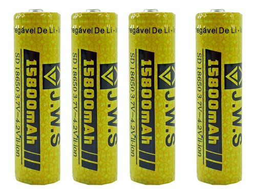 Kit 4x Bateria Mega Forte 18650 4,2v 15800mah Jws Até 11h