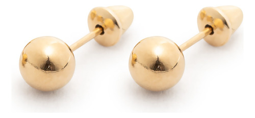 Brinco Bola 4mm Ouro 18k