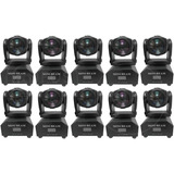 10x Mini Beam Moving Head Led 12w Cree Rgbw Quadriled Festas