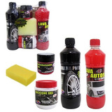 Kit Lava Auto Carro Cera Pretinho Desodorizante Silicone