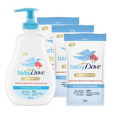 Kit Sabonete Líquido Baby Dove 400ml + 3 Refis 180ml