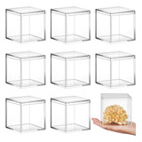 8 Piezas De Plástico Acrílico Transparente Cubo Cuadr...