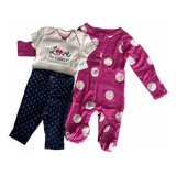 Conjunto Carters Para Niña 3 Piezas Conjunto Bebe Pijama