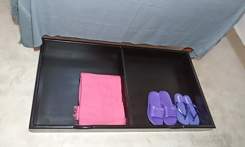 Caja De Madera Bajo Cama C/ Ruedas Doble Bandeja 115x60x13cm