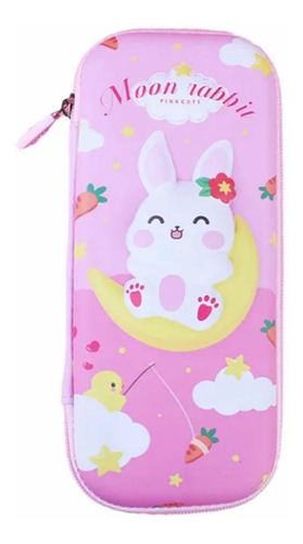 Estuche Escolar Lápices Diseño Conejo Coneja 3d Kawaii