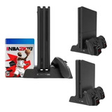 Base Vertical Cooler Carregador Suporte Ps4 Fat Slim Pro