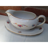 Salsera Winterling Porcelana Alemania Con Plato Incorporado 