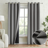 ~? Anpark Gris 100% Cortinas Opacas Para Dormitorio, Cortina