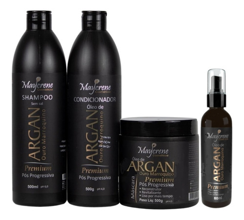  Kit Pós Progressiva Óleo De Argan Naturiun + Reparador Ponta