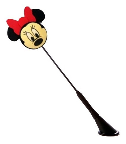 Enfeite De Antena Carro Minnie Rosto Com Laço Red Bolinha