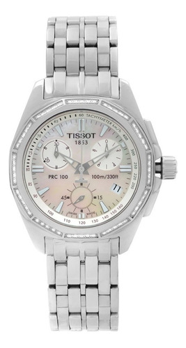 Reloj Mujer Tissot Suizo Acero Zafiro Crono 100m Diamantes